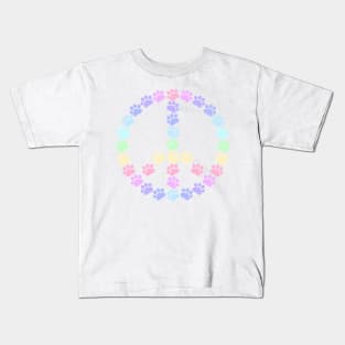 Pastel Peace Paws Kids T-Shirt